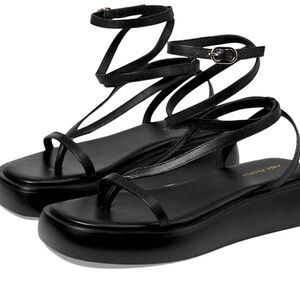 Free People Black Winnie Wrap Flatform Sandals